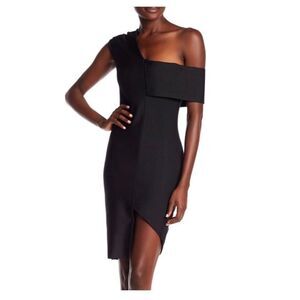 Few Moda off the shoulder asymmetrical body-con dark blue size L